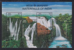India 2024a Waterfalls Souvenir Sheet MNH VF