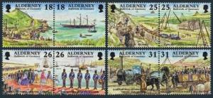 Alderney 106-113b booklet,MNH. Garrison Island,1997:Harbor,Ships,Railway.