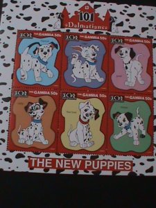 ​GAMBIA-1997-DISNEY CARTOON- MOVIE101 DALMATIANS-NEW PUPPIES-MNH SHEET VF