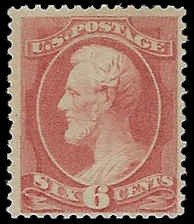 U.S. #208 Unused OG LH; 6c Lincoln (1882)