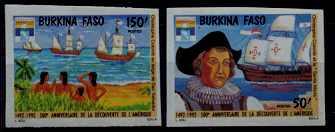 Burkina Faso 944-45 MNH imperf. Ships/Columbus