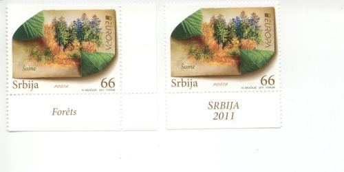 2011 Serbia Europa Forests (2)  (Scott 544-45) MNH