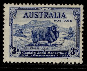 AUSTRALIA GV SG151, 3d blue, FINE USED. Cat £18.