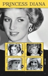 Tuvalu 2011 - Realeza, Princesa Diana - Folha de 4 Selos - Scott #1186 - MNH-