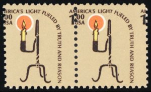 1610, Mint NH $1 Candle Misperfed Error Pair of Stamps - Stuart Katz