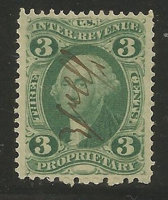 UNITED STATES  R18C  USED,  PERF,  PROPRIETARY,  REVENUE STAMP