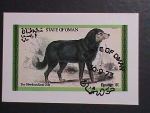 ​OMAN-1973 LOVELY BEAUTIFUL DOG  IMPERF CTO FANCY CANCEL S/S VERY FINE