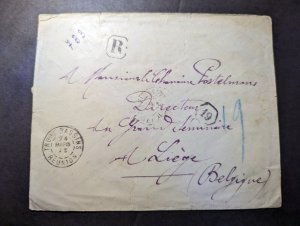 1923 Registered French Reunion Cover Trois Bassins to Liege Belgium