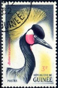 Bird, Crowned Crane, Guinea stamp SC#268 used