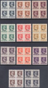 India Patiala 1940 3p-8a Offic GVI Block Scott O63-O73 SG O71-O81 MNH Cat $172+