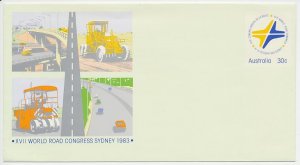 Postal stationery Australia 1983 World Road Congress - Road construction