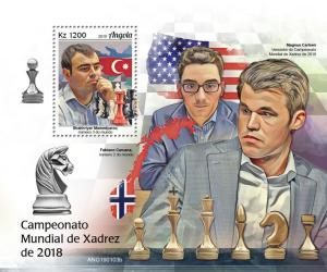 ANGOLA - 2019 - World Chess Championship - Perf Souv Sheet - MNH