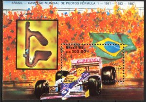 Brazil 1988 Racing Cars Formula 1 Flag S/S MNH