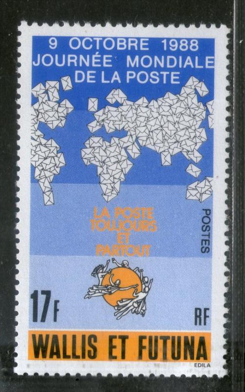 Wallis and Futuna Islands 1988 World Post Day Map Letters Sc 380 MNH # 350