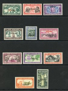 New Zealand SGO141/51 1940 Centennial Set opt OFFICIAL U/M Cat 225 pounds