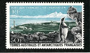 FSAT Antarctica 50Fr Emperor Penguin and Explorer issue (Sc C14) VF MNH Cat $175