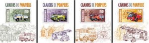 Niger - Fire Engines - 4 Stamp Set - 14A-191
