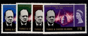 TURKS & CAICOS ISLANDS QEII SG262-265, 1966 churchill commemeration set, M MINT.