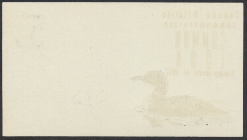 1957 Canada FDC #369 5c Loon Wildlife Sanders Cachet on Card Lakefield ONT