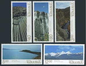 Armenia 452-456,MNH.Mi 215-219. Scenic views,1993.Garni Canyon;Shaki Waterfall,