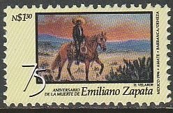 MEXICO 1859, EMILIANO ZAPATA, 75th ANNIVERSARY OF HIS DEATH. MINT, NH. VF.