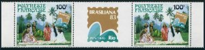 Fr Polynesia C200 pair,C200a,MNH.Michel 384,Bl.7. BRAZILIANA-1983.Girls.