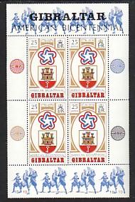 Gibraltar U.S. Bicentennial 329 Souvenir Sheet MNH VF