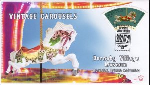 CA22-031, 2022, Vintage Carousels, First Day of Issue, Pictorial Postmark, Burna