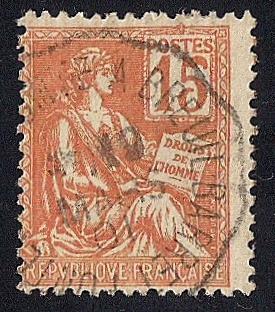 France #117 15C Rights of Man, Orange Stamp used F