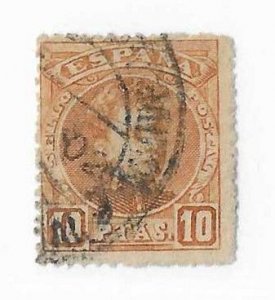 Spain Sc #286 10ptas  orange used Fine