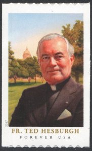 SC#5242 (49¢) Father Theodore Hesburgh Coil Single (2017) SA