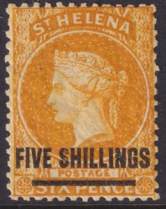 Sc# 24 British St Helena 1868 QV Queen Victoria 5/ on 6p issue MLH CV $67.50