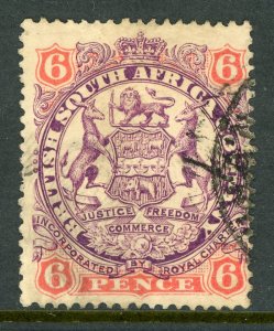 Southern Rhodesia 1896 British South Africa QV 6d SG #46 VFU A495