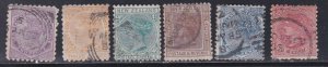 New Zealand # 62-67, Queen Victoria, Used, 1/2 Cat.
