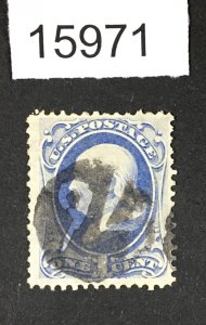 MOMEN: US STAMPS # 156 NEGATIVE 76 USED LOT #15971