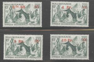 FRENCH West Africa SCOTT 4-7 MH* Mauritanie overprints