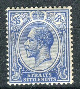 STRAITS SETTLEMENTS; 1912-23 early GV issue Mint hinged 8c. value