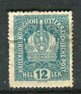 AUSTRIA; 1908 early Anniversary issue fine Mint hinged 12h. value