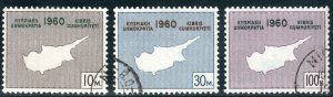 Cyprus  #198-200  Used CV $3.20