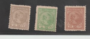 SURINAME Scott # 26-28 & 30  MH with Gum 1892 Cat $14.75