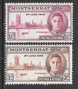 Montserrat 104-105: King George VI and Parliament in London, MH, F-VF