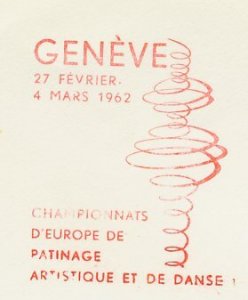 Proof / Test meter cover Switzerland 1962 European Championships Figure Skating