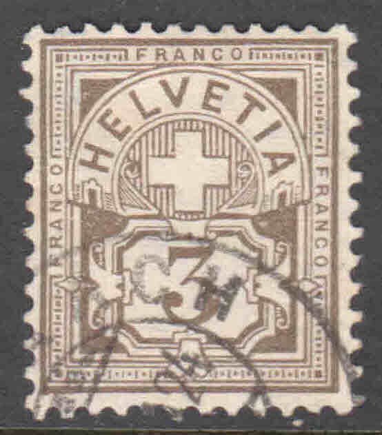 SWITZERLAND 114 PERF 11-1/2 GRANITE PAPER $140 SCV CDS VF SOUND