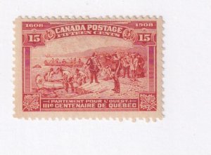 CANADA # 102 VF-MVLH 15cts QUEBEC TERCENTENARY CLEAN AND NICE