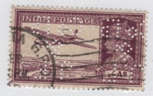 India #161A used Perfin