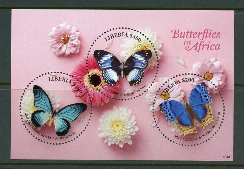 LIBERIA 2018 BUTTERFLIES OF AFRICA SHEET MINT NEVER HINGED