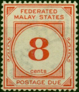 Fed of Malay States 1924 8c Red SGD4 Fine MM