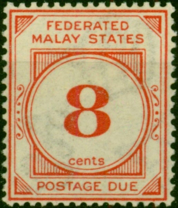 Fed of Malay States 1924 8c Red SGD4 Fine MM