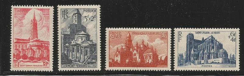 FRANCE B213-B216 MINT HINGED CHURCHES 1947 NOT COMPLETE SET