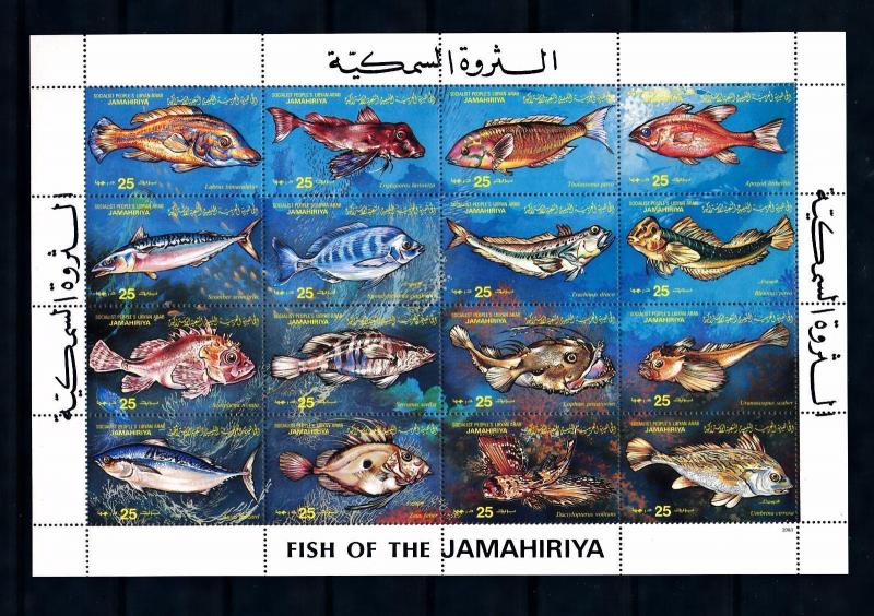 [49792] Libya 1983 Marine life Fish MNH Sheet